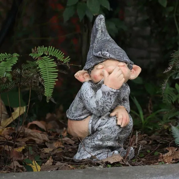 Pooping Naughty Gnome Miniature Statue, Funny Resin Dwarf Figurine, Home Garden Decor Ornament for Yard, Patio & Lawn Decoration