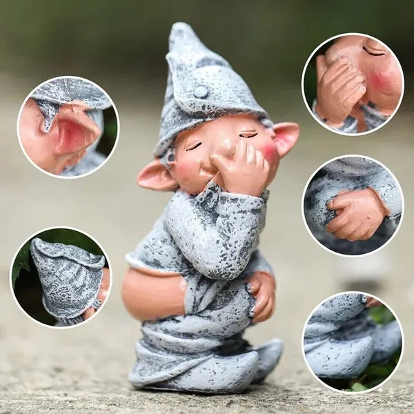 Pooping Naughty Gnome Miniature Statue, Funny Resin Dwarf Figurine, Home Garden Decor Ornament for Yard, Patio & Lawn Decoration