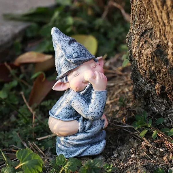 Pooping Naughty Gnome Miniature Statue, Funny Resin Dwarf Figurine, Home Garden Decor Ornament for Yard, Patio & Lawn Decoration
