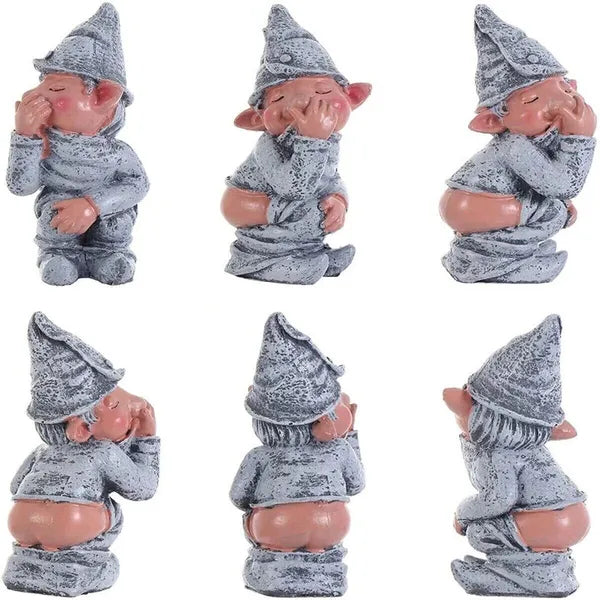 Pooping Naughty Gnome Miniature Statue, Funny Resin Dwarf Figurine, Home Garden Decor Ornament for Yard, Patio & Lawn Decoration