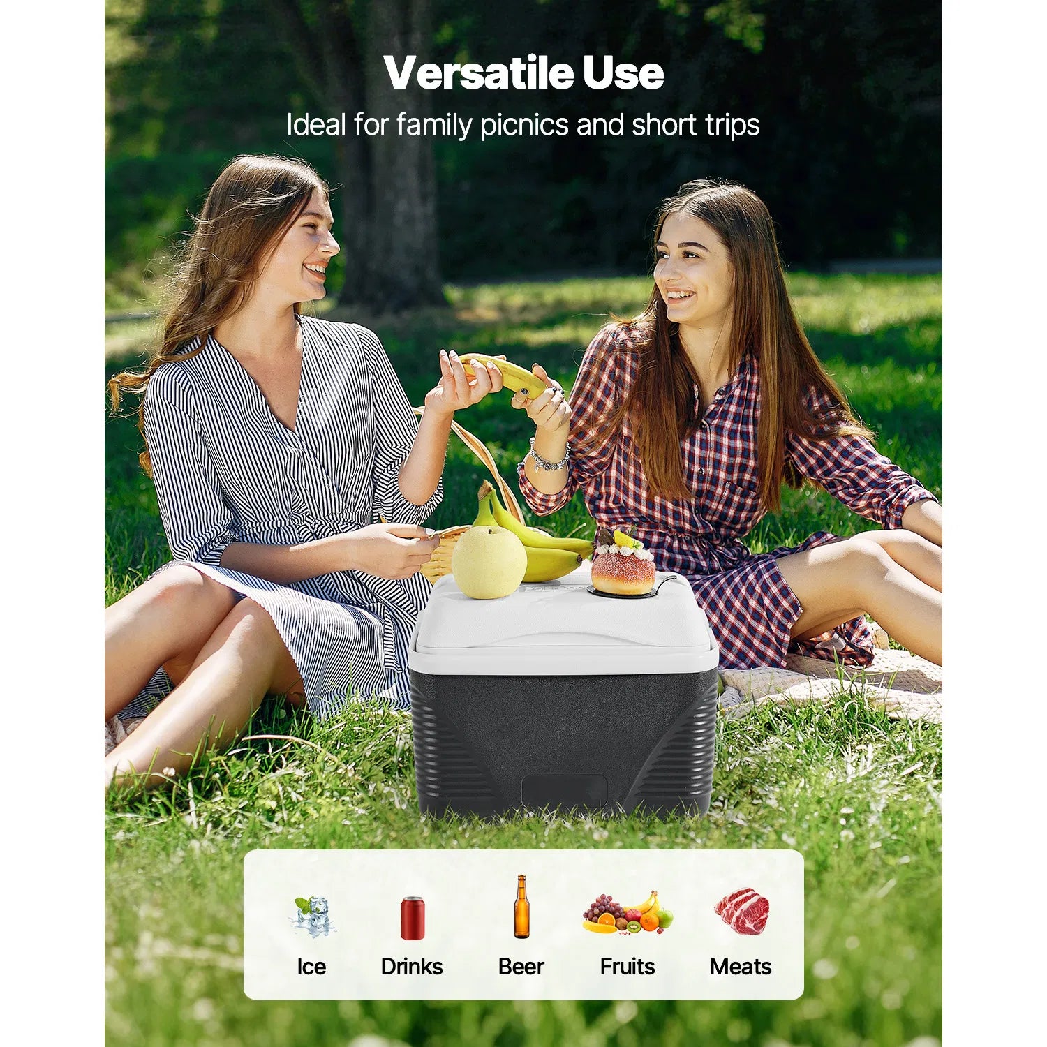 8.5 QT Portable Hard Cooler, Insulated Ice Chest with Large Handle, Lightweight Outdoor Cooler for Picnic, Camping, Fishing and Travel