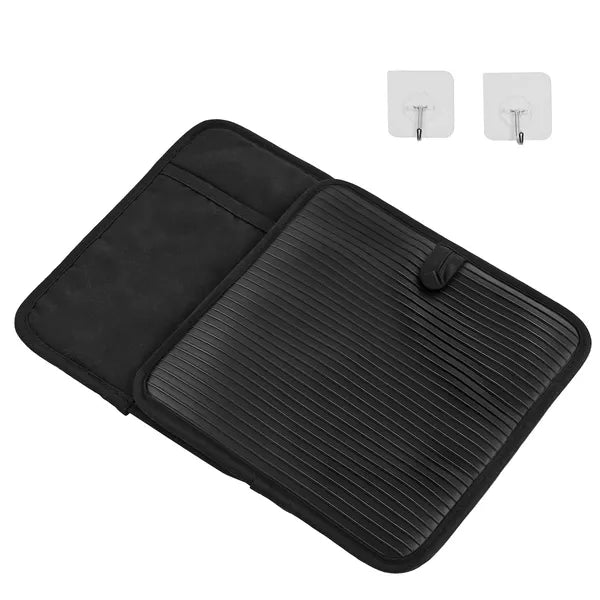 Aeelleea Pot Holders, 9.06x8.98in Heat Resistant 500°F Hot Pads, Anti-Slip Silicone Strips Cotton Trivets with Hooks, 2 Pack for Kitchen BBQ