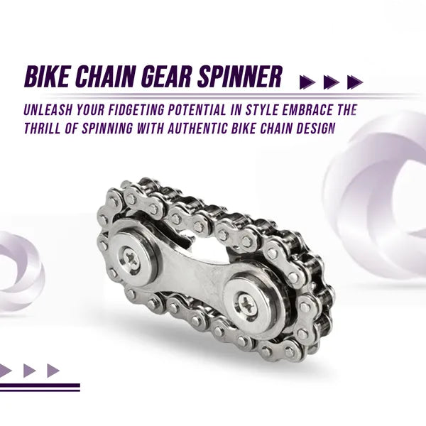 Bike Chain Gear Fidget Spinner Metal Hand Spinner Desk Toy for Stress Relief Focus and Finger Exercise