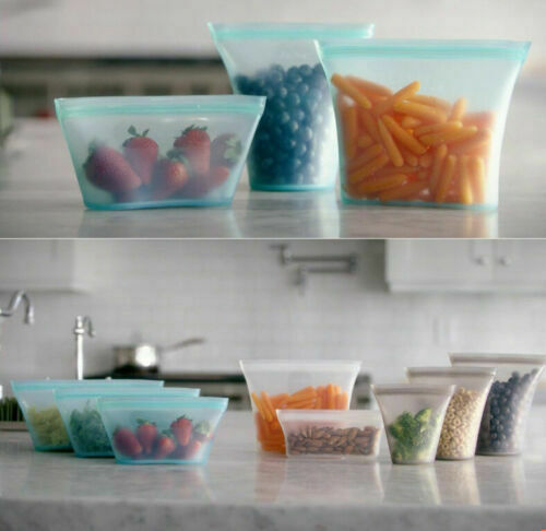 AEELLEEA-Reusable Silicone Food Storage Bags & Containers Set,Food Grade BPA Free Leakproof Bags Cups Dishes for Kitchen Picnic Travel