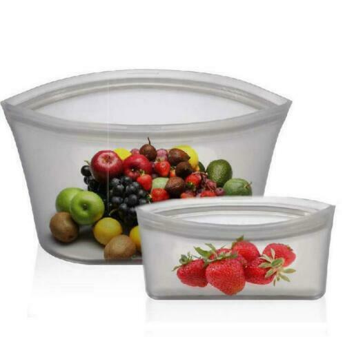 AEELLEEA-Reusable Silicone Food Storage Bags & Containers Set,Food Grade BPA Free Leakproof Bags Cups Dishes for Kitchen Picnic Travel