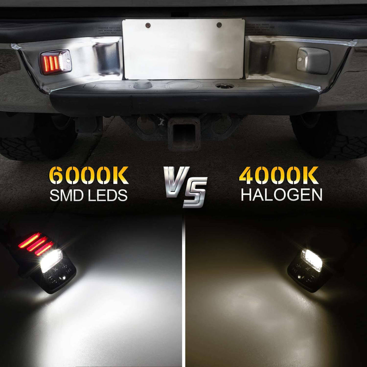 LED License Plate Light Assembly for Tacoma Pickup Truck, 12V 18SMD 6000K White & Red Neon Tube Tag Lamp, Waterproof Plug & Play Replacement Lamp