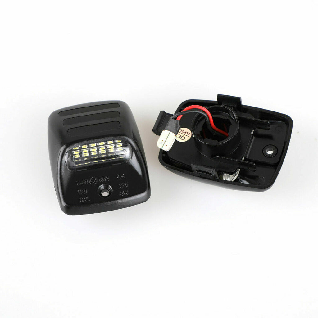 LED License Plate Light Assembly for Tacoma Pickup Truck, 12V 18SMD 6000K White & Red Neon Tube Tag Lamp, Waterproof Plug & Play Replacement Lamp