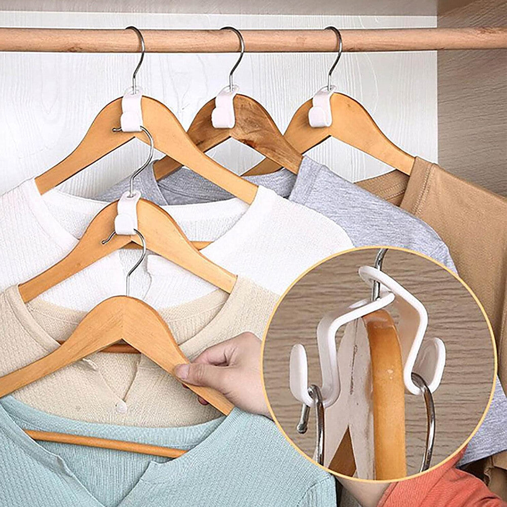 AEELLEEA-40 PCS Clothes Hanger Connector Hooks, Space-Saving Closet Hanger Organizer Clips for Dorm Home Wardrobe Storage
