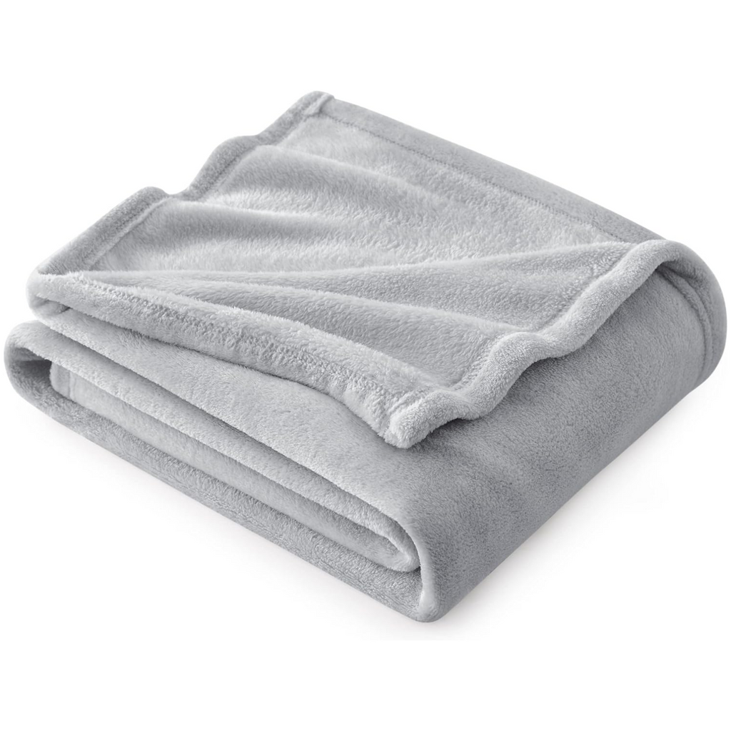 Soft Gray Flannel Pet Blanket, Cozy Warm Throw Blanket for Dogs Cats, Furniture Protector
