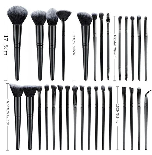 Aeelleea 25Pcs Professional Makeup Brush Set, Soft Synthetic Brushes for Foundation Powder Eyeshadow, Pink & Black Optional for Daily Makeup