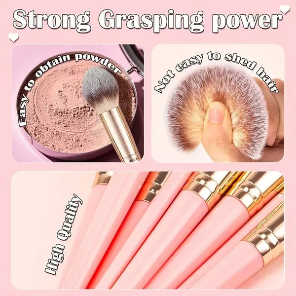 Aeelleea 25Pcs Professional Makeup Brush Set, Soft Synthetic Brushes for Foundation Powder Eyeshadow, Pink & Black Optional for Daily Makeup