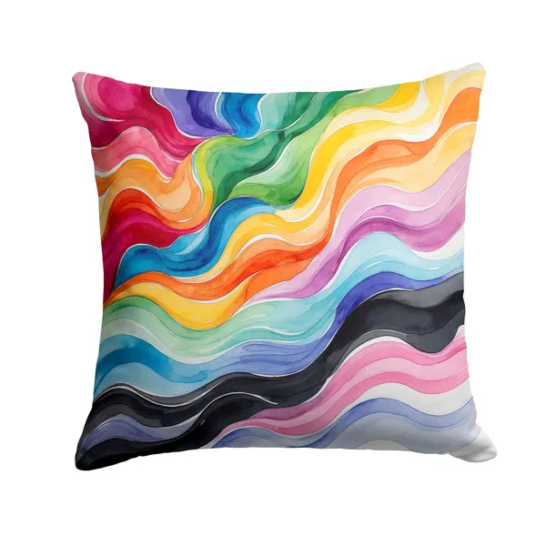 Aeelleea Progress Pride Waves of Unity Pillow 18x18 in Inclusive Cushion