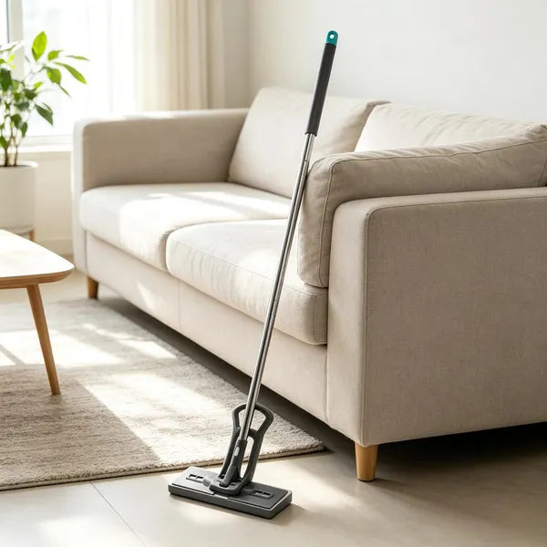 AEELLEEA Adjustable Stainless Steel PU Sponge Mop, Self Squeeze Wet Mop for Hardwood Tile Marble Floors, Hands-Free Wringing Floor Cleaning Mop for Home Kitchen Bathroom