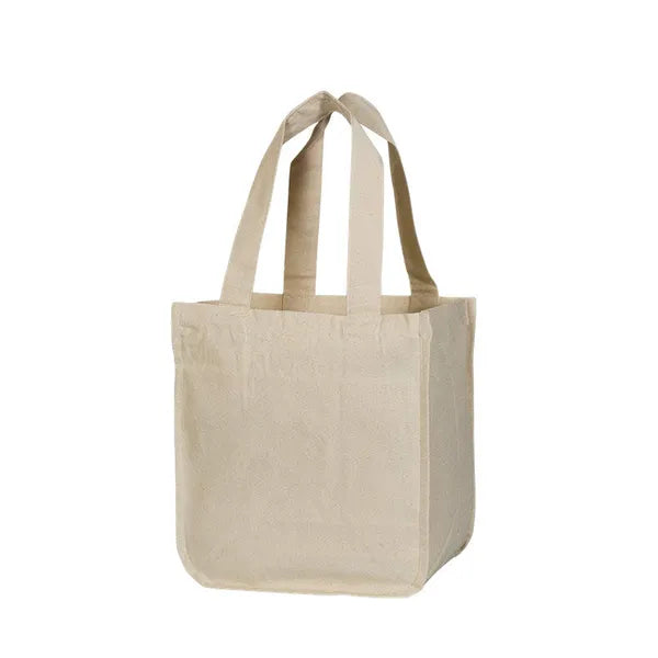 Reusable Canvas Grocery Tote Bag with 6 Internal Pockets, Large Heavy Duty Shopping Bag for Farmers Market, Beach, Travel & Daily Use