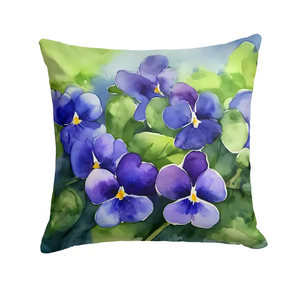 Aeelleea Rhode Island Violets in Watercolor Pillow 18x18 in