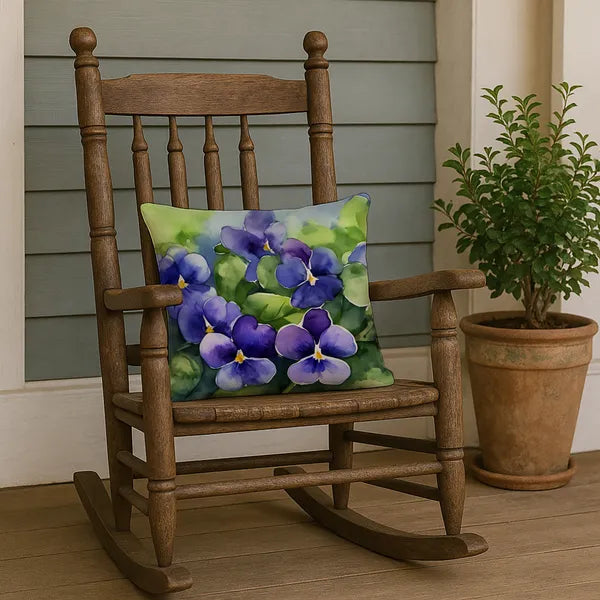 Aeelleea Rhode Island Violets in Watercolor Pillow 18x18 in