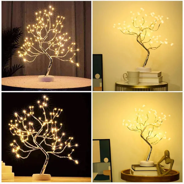 Aeelleea 20 Inch 108 LED Tabletop Bonsai Tree Lamp,DIY Artificial Tree Light,Battery & USB Powered,Warm White for Bedroom,Living Room,Christmas Home Gift