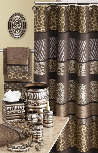 Aeelleea Safari Stripes 3 Pack Animal Print Bath Towel Set, Leopard Cheetah Zebra Tiger Pattern Soft Cotton Bathroom Towels for Home Decor
