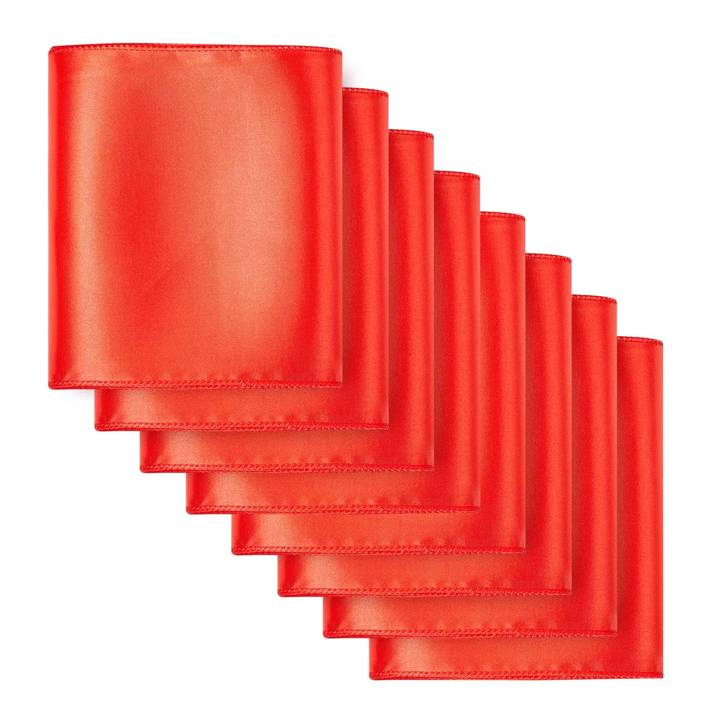 Satin Chair Sashes Bows 50 Pack, 7 x 108 Inch Red Chair Ribbon Ties Back Sash, Wedding Reception & Banquet Chair Decoration