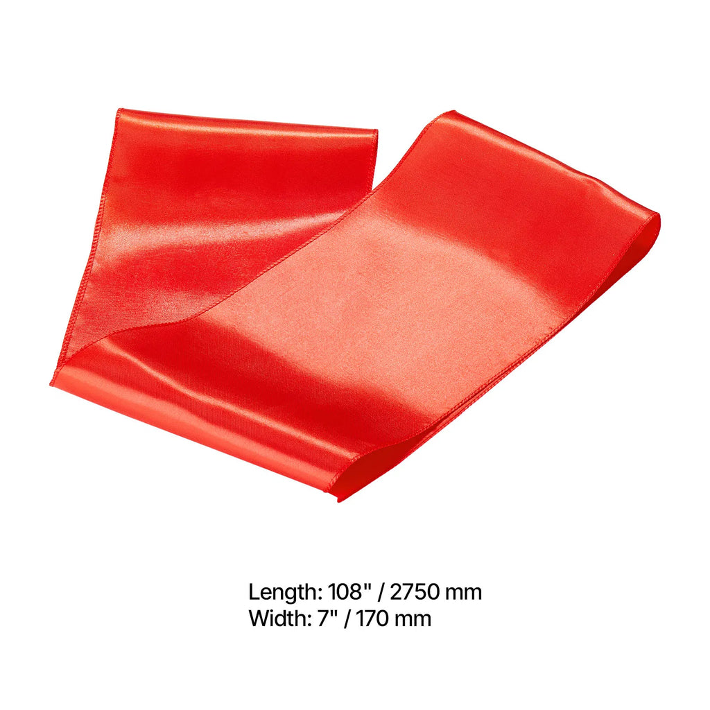 Satin Chair Sashes Bows 50 Pack, 7 x 108 Inch Red Chair Ribbon Ties Back Sash, Wedding Reception & Banquet Chair Decoration