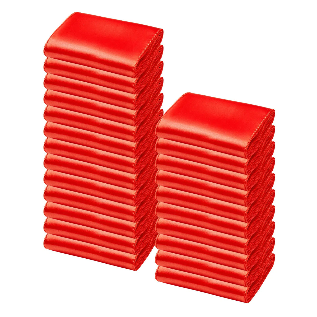 Satin Chair Sashes Bows 50 Pack, 7 x 108 Inch Red Chair Ribbon Ties Back Sash, Wedding Reception & Banquet Chair Decoration
