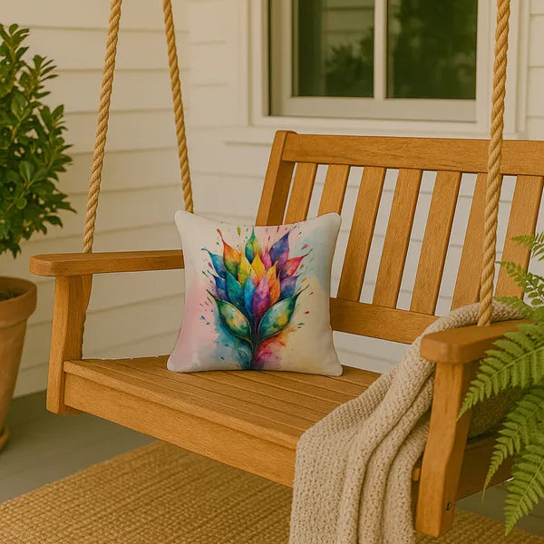 Aeelleea Seeds of Equality Pride Pillow 14x14 in Rainbow Cushion