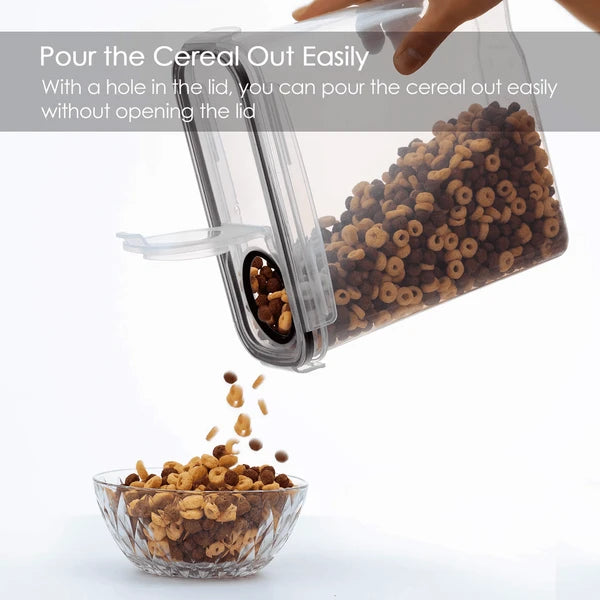 Airtight Food Storage Container with Silicone Seal Lid, BPA-Free Stackable Pantry Jar for Grains, Nuts & Dry Food