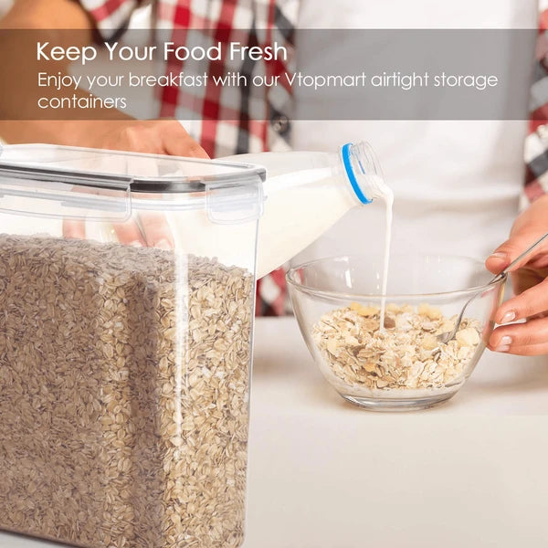 Airtight Food Storage Container with Silicone Seal Lid, BPA-Free Stackable Pantry Jar for Grains, Nuts & Dry Food