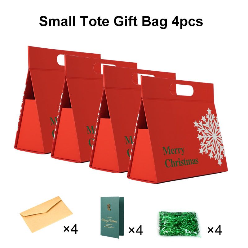 Aeellea Red Triangle Gift Bags 4-Pack – Small Party Present Packaging Paper Handbags