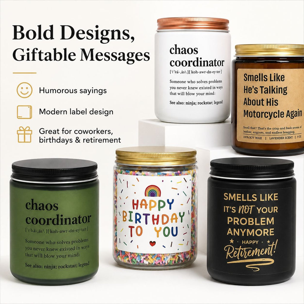 Aeellea Classic Scented Soy Jar Candle with Funny Quote – Long Lasting Aromatherapy Home Decor Gift