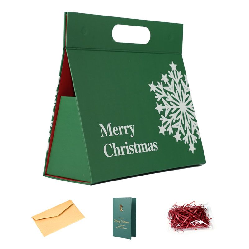 Aeellea Green Triangle Gift Bags Set of 4 – Small Party Present Packaging Paper Handbags