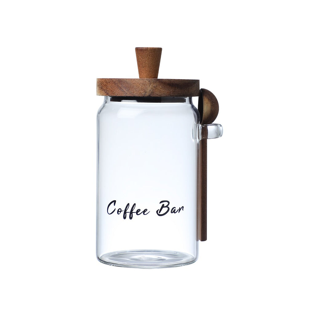 Aeelleea 25oz Glass Coffee Jar with Spoon, Airtight Storage for Candy Tea Snacks Seasoning