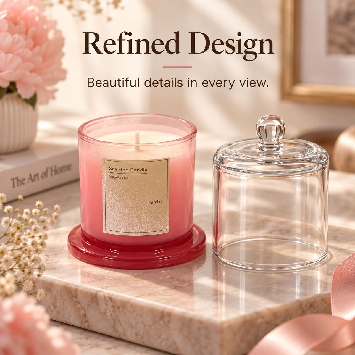 Aeelleea Luxury Golden Bell Jar Aromatherapy Candle, Home Spa and Elegant Gift
