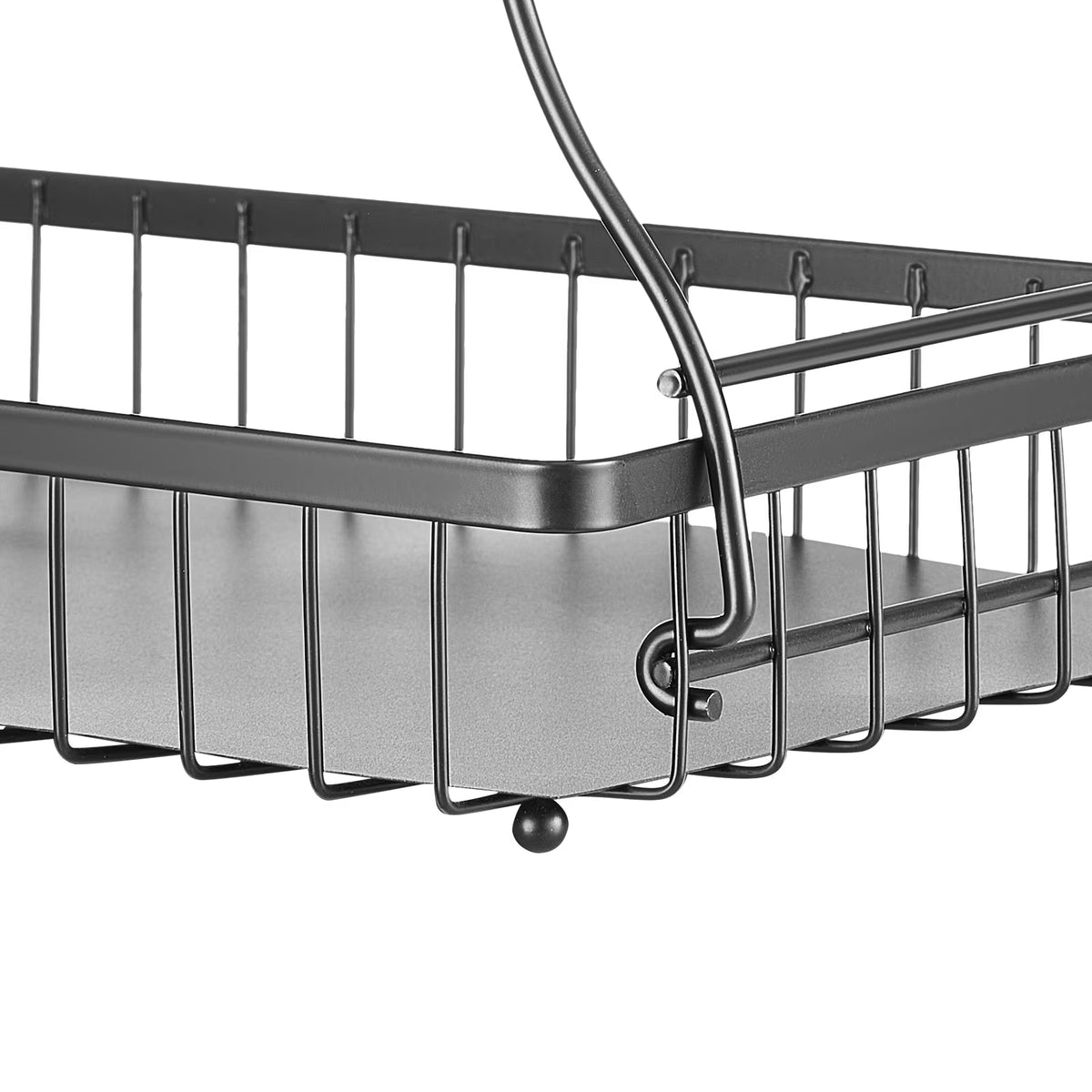 Aeelleea 2 Tier Metal Fruit Basket with Banana Hanger Kitchen Countertop Storage Bowl Stand