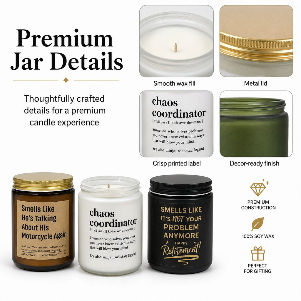 Aeellea Classic Scented Soy Jar Candle with Funny Quote – Long Lasting Aromatherapy Home Decor Gift