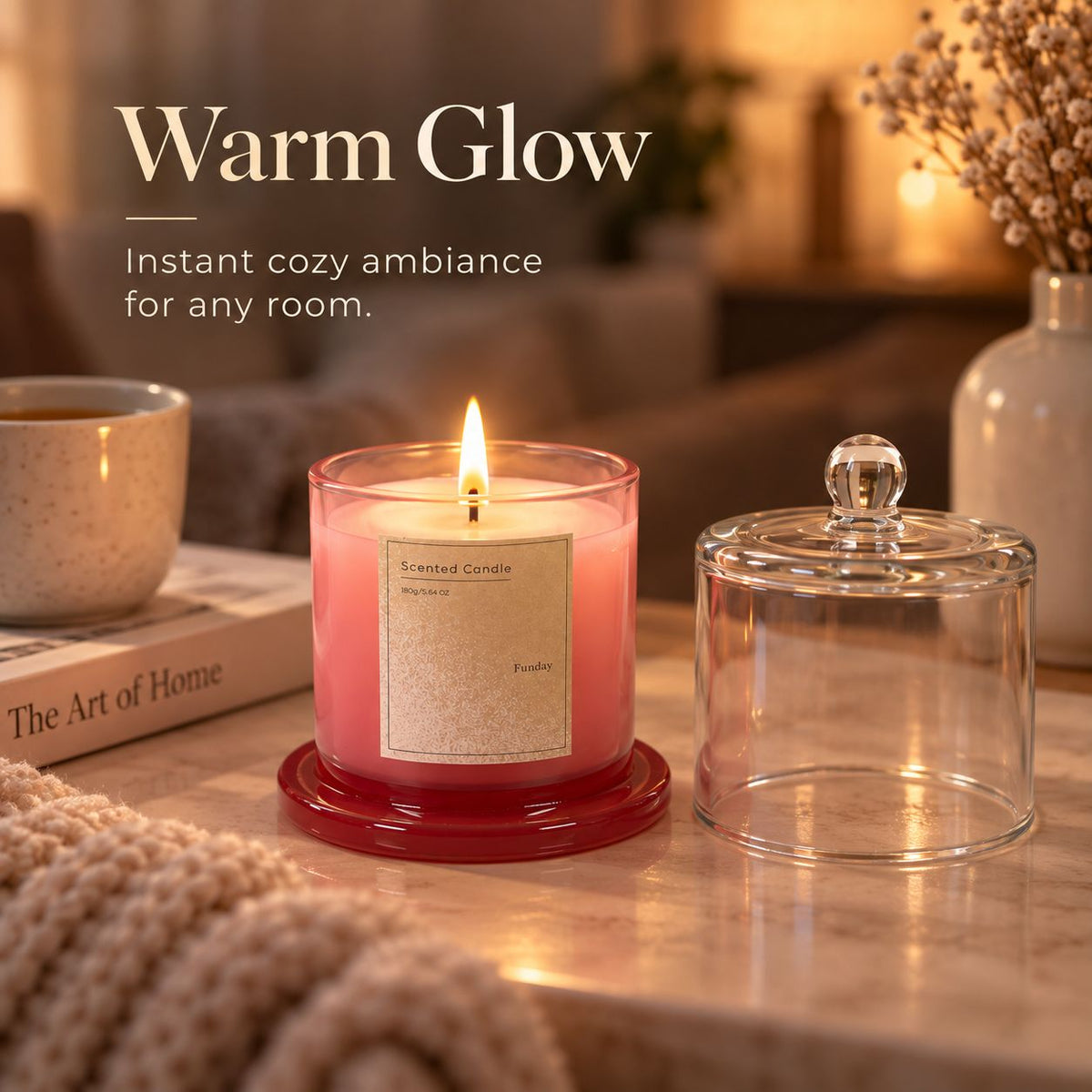 Aeelleea Luxury Golden Bell Jar Aromatherapy Candle, Home Spa and Elegant Gift