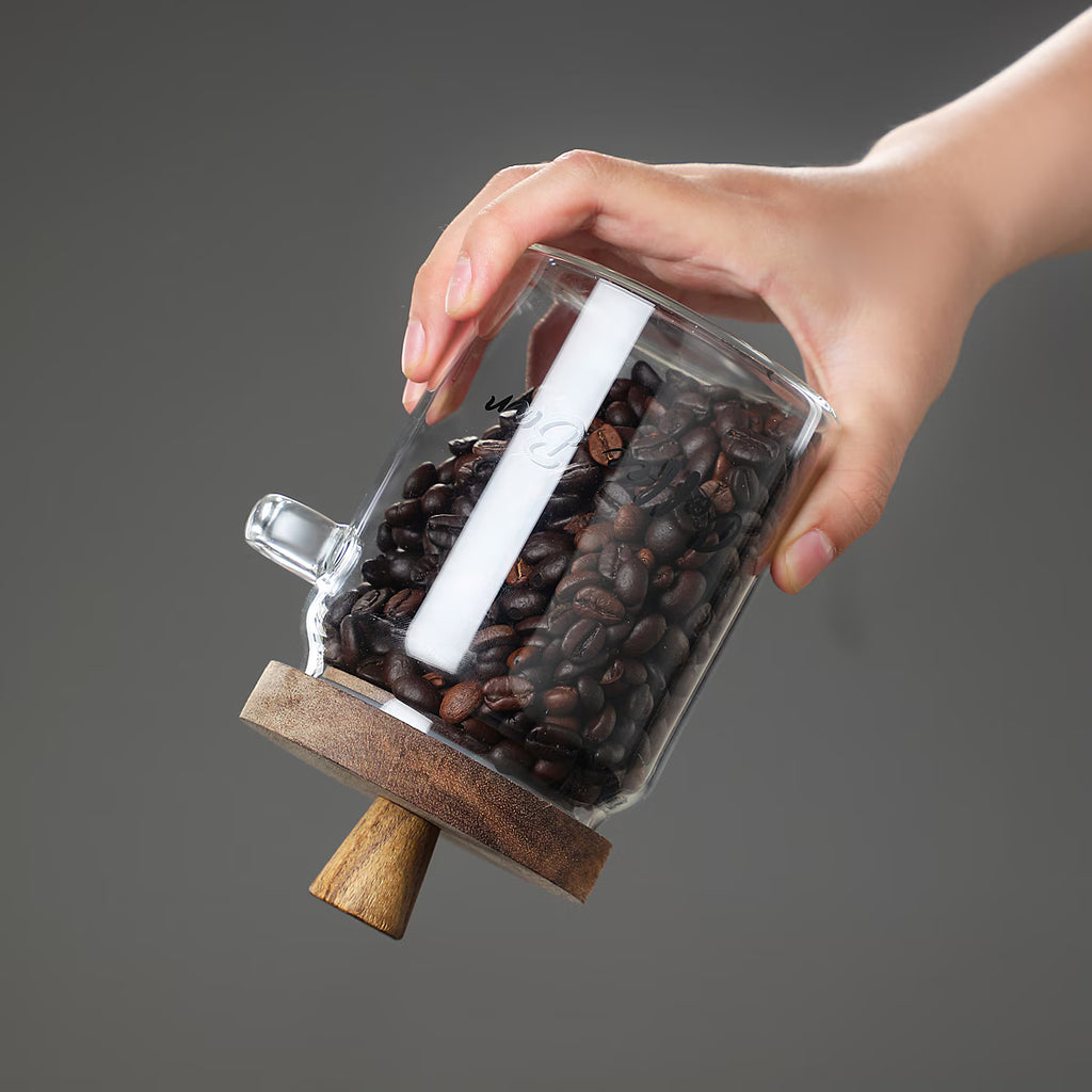 Aeelleea 15oz Glass Coffee Jar with Spoon, Airtight Storage for Candy Tea Snacks Seasoning