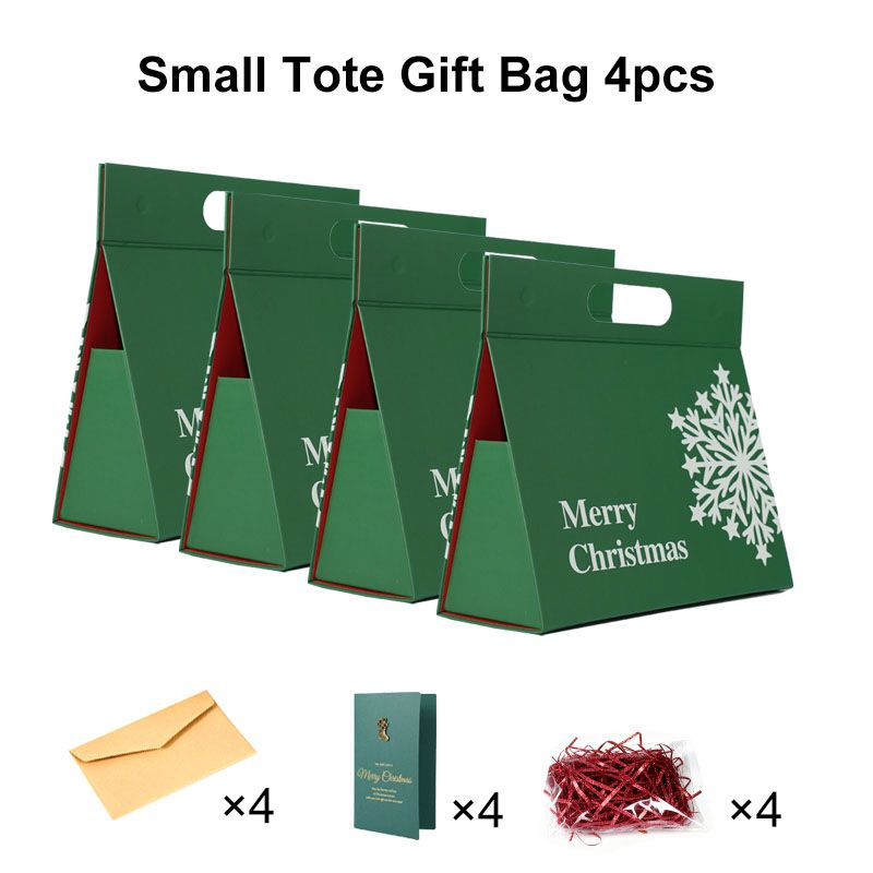 Aeellea Green Triangle Gift Bags Set of 4 – Small Party Present Packaging Paper Handbags