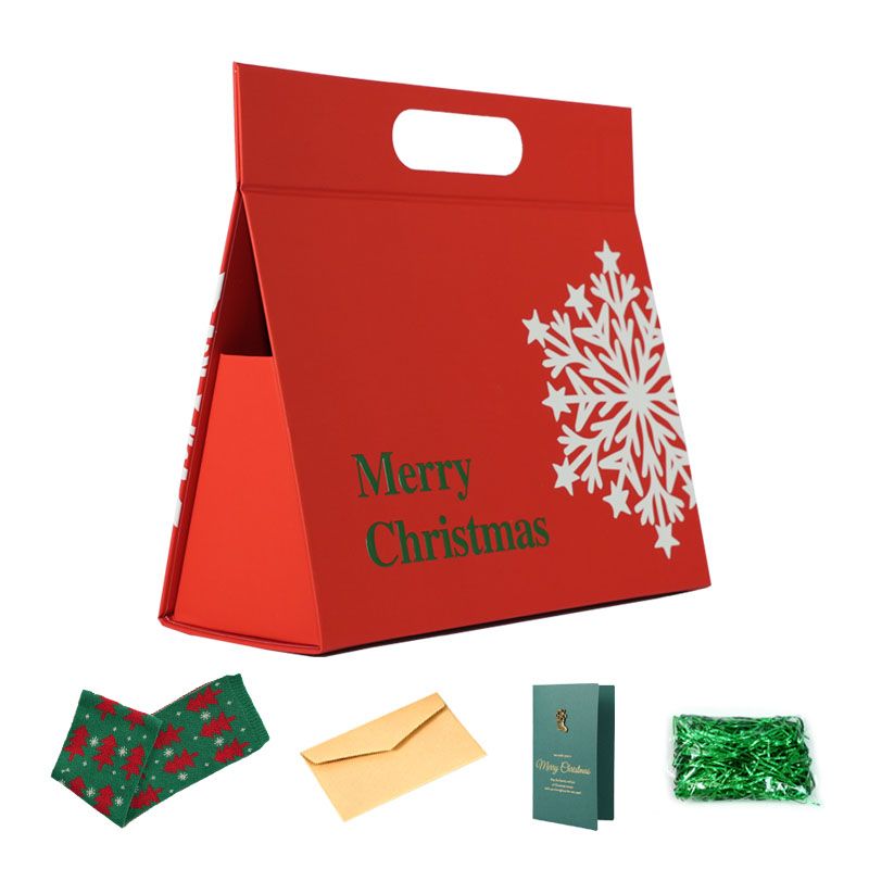 Aeellea Red Triangle Gift Bags 4-Pack – Small Party Present Packaging Paper Handbags