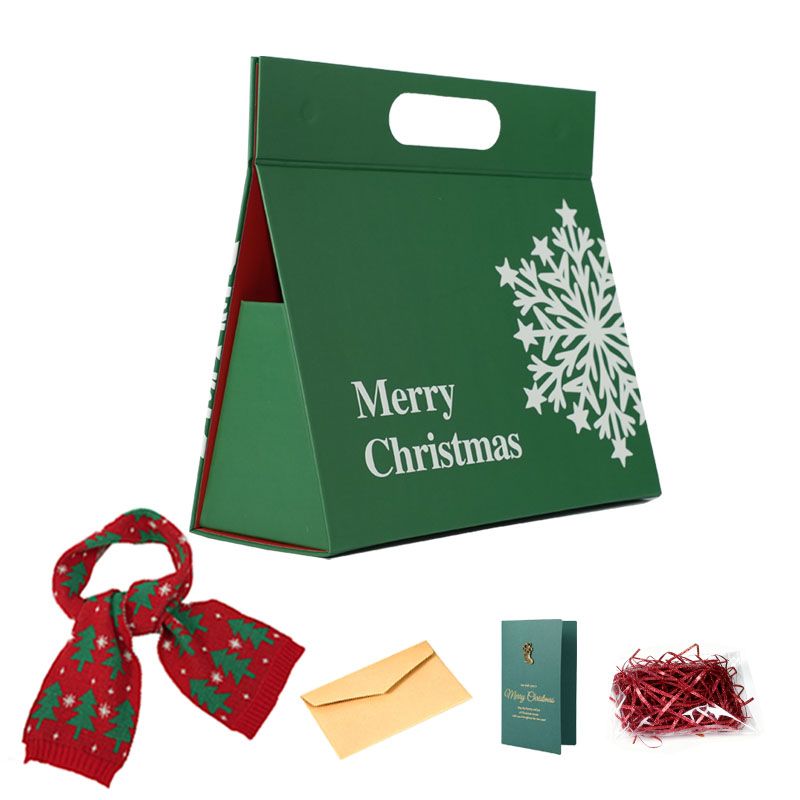 Aeellea Green Triangle Gift Bags Set of 4 – Small Party Present Packaging Paper Handbags