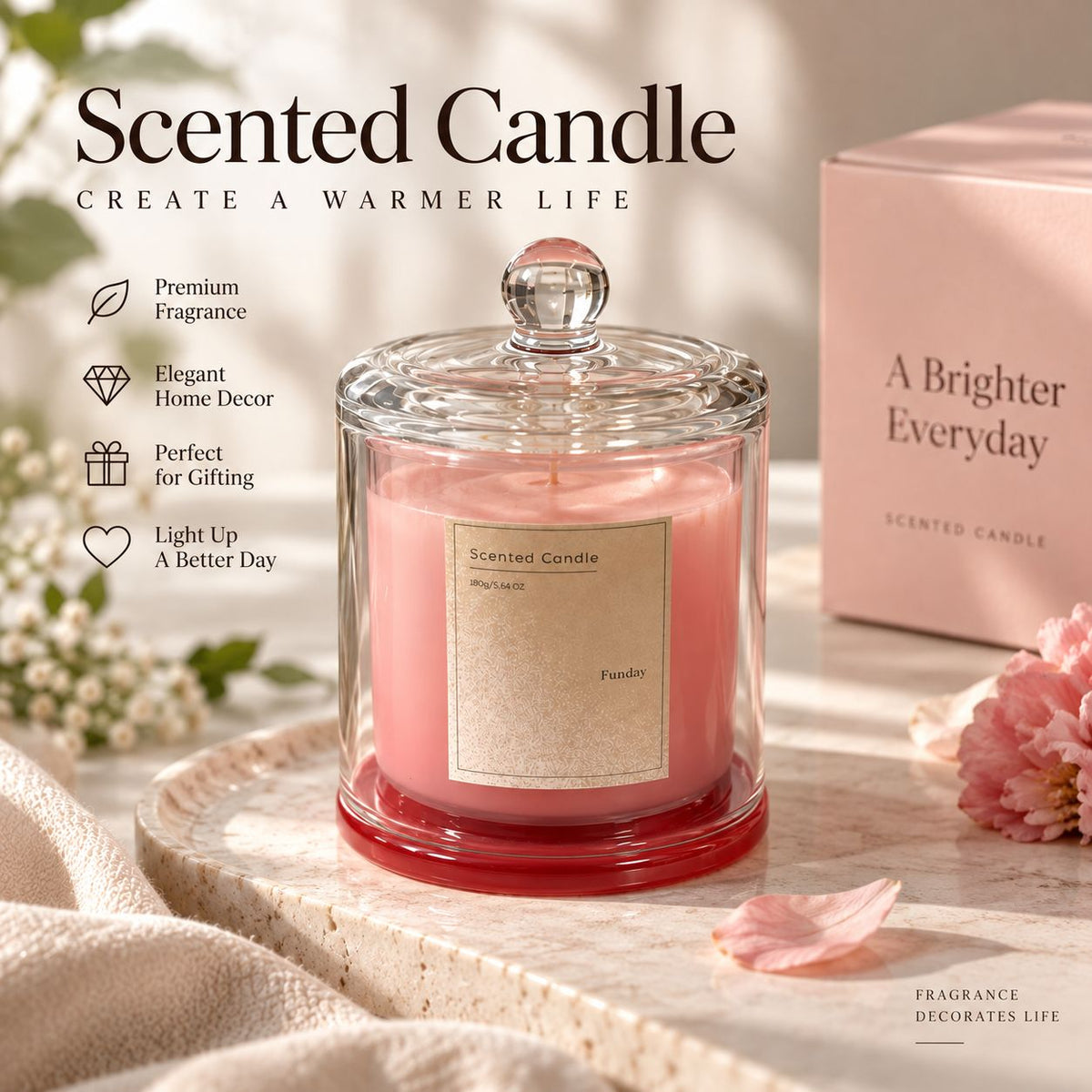 Aeelleea Luxury Golden Bell Jar Aromatherapy Candle, Home Spa and Elegant Gift