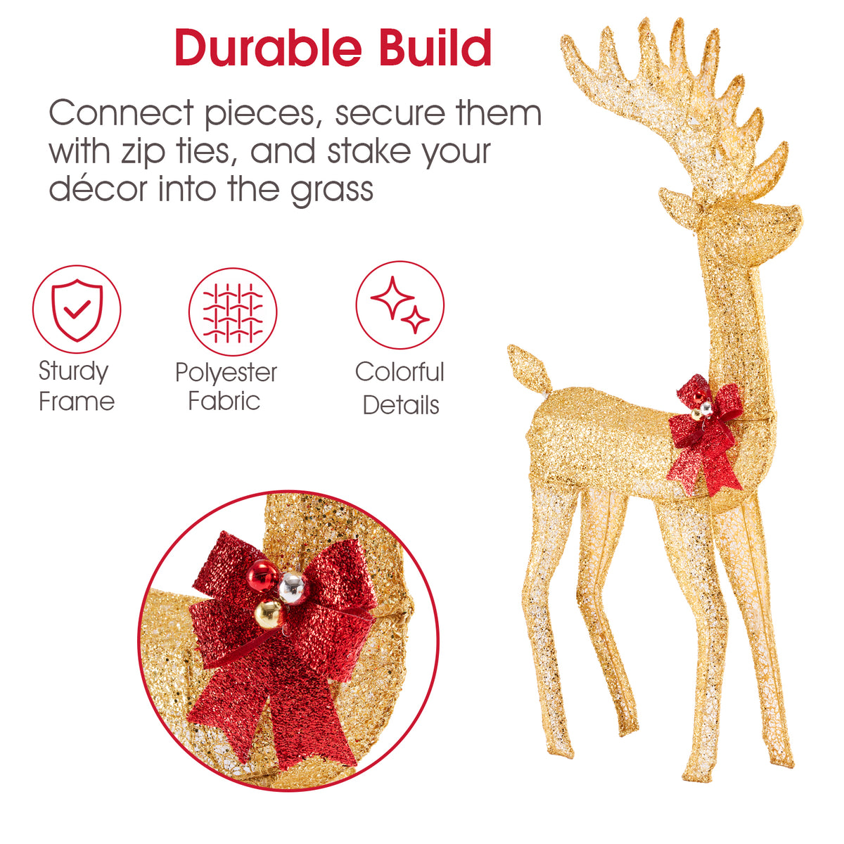 Aeellea Outdoor Christmas Deer Pulling Cart Courtyard Decoration Garden