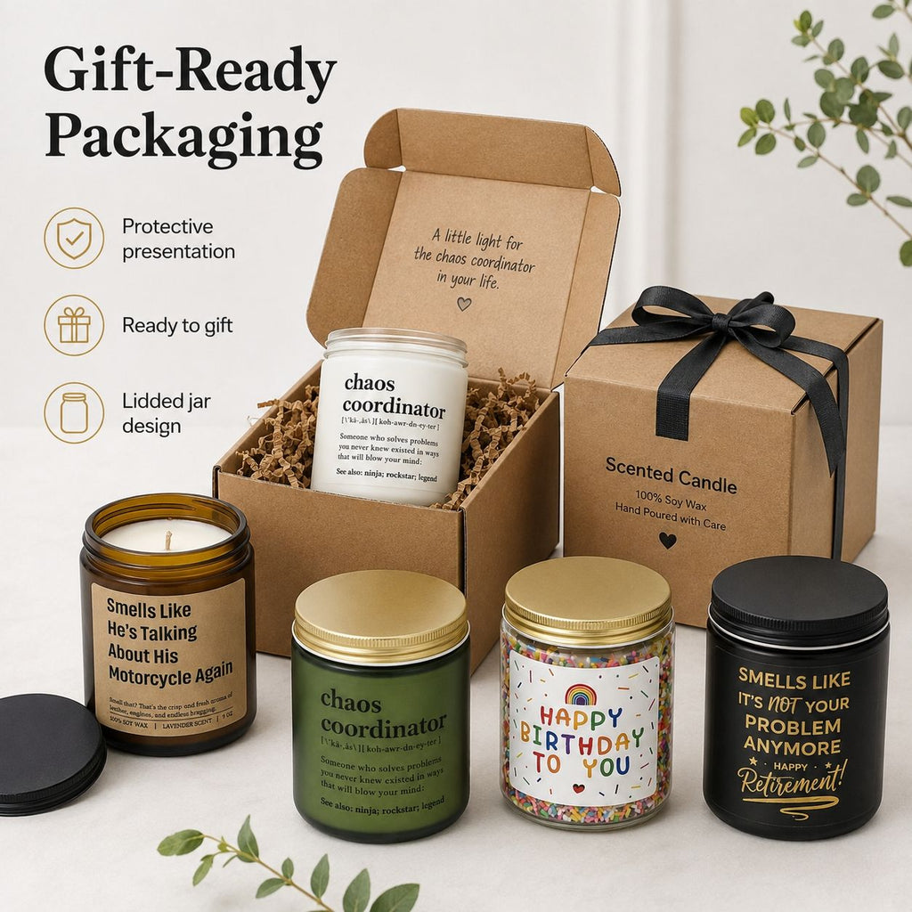 Aeellea Classic Scented Soy Jar Candle with Funny Quote – Long Lasting Aromatherapy Home Decor Gift