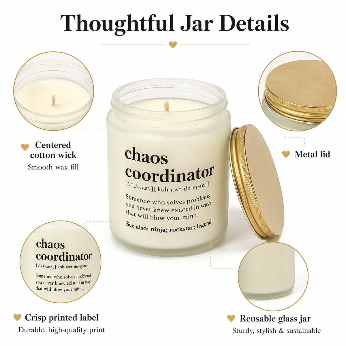 Aeellea Classic Scented Soy Jar Candle with Funny Quote – Long Lasting Aromatherapy Home Decor Gift