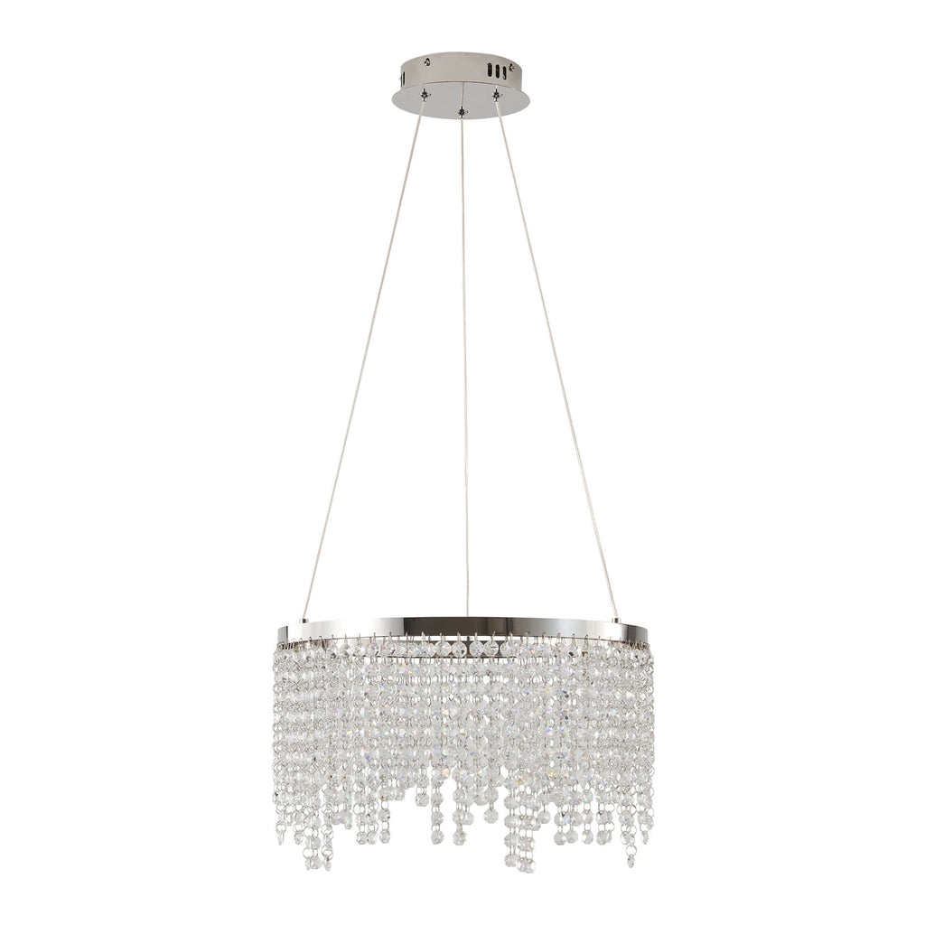 Aeelleea Modern 3-Tier Chrome Crystal Ring Chandelier for Dining Room