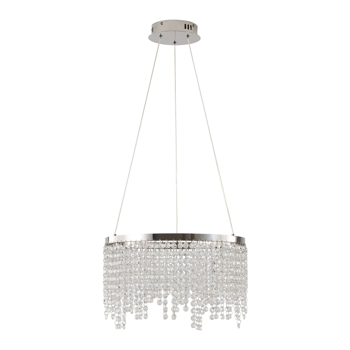 Aeelleea Modern 3-Tier Chrome Crystal Ring Chandelier for Dining Room