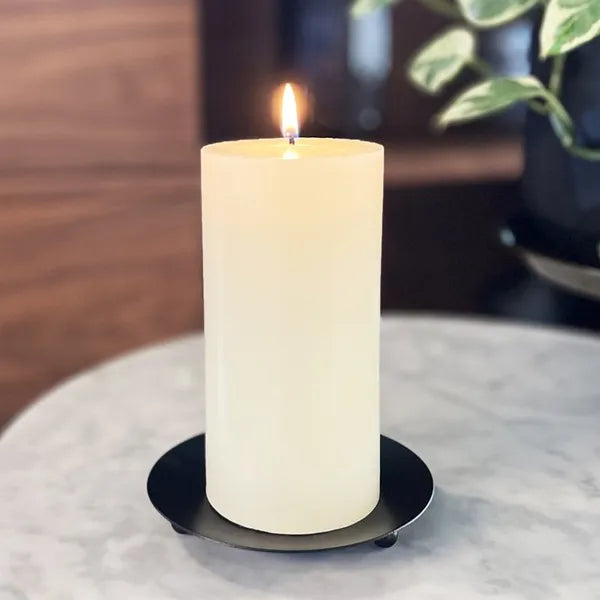 Unscented Ivory Pillar Candle 3-Pack - Premium Wax Even Burn for Home Decor, Parties & Emergencies