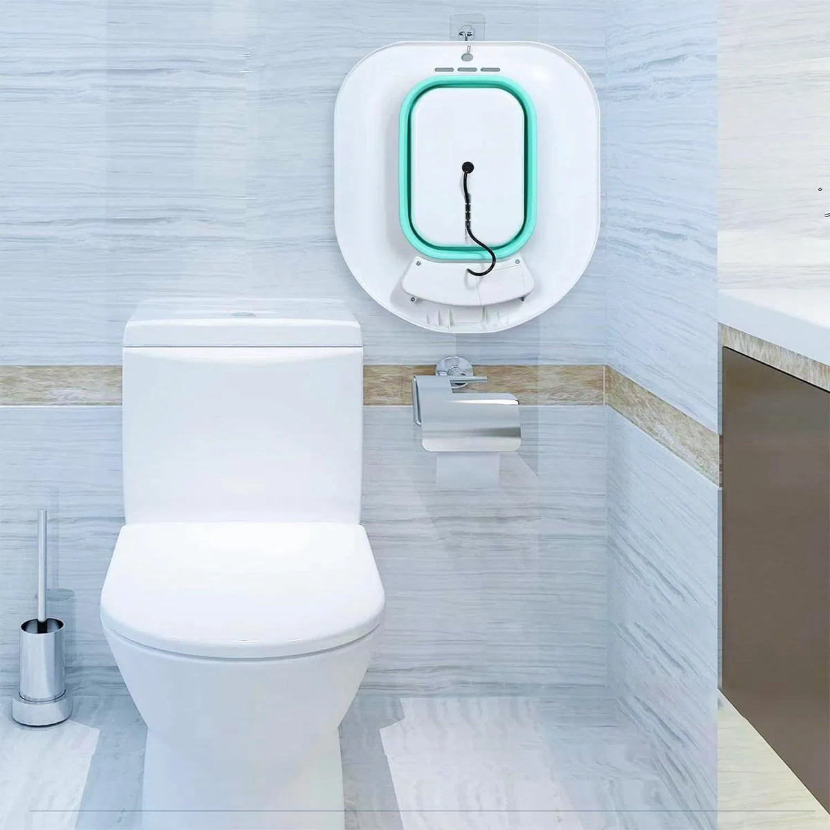 Electric Sitz Bath for Toilet Seat, Foldable Hip Bath Basin with Gentle Water Spray, Postpartum Care Soak Pan for Women, Portable