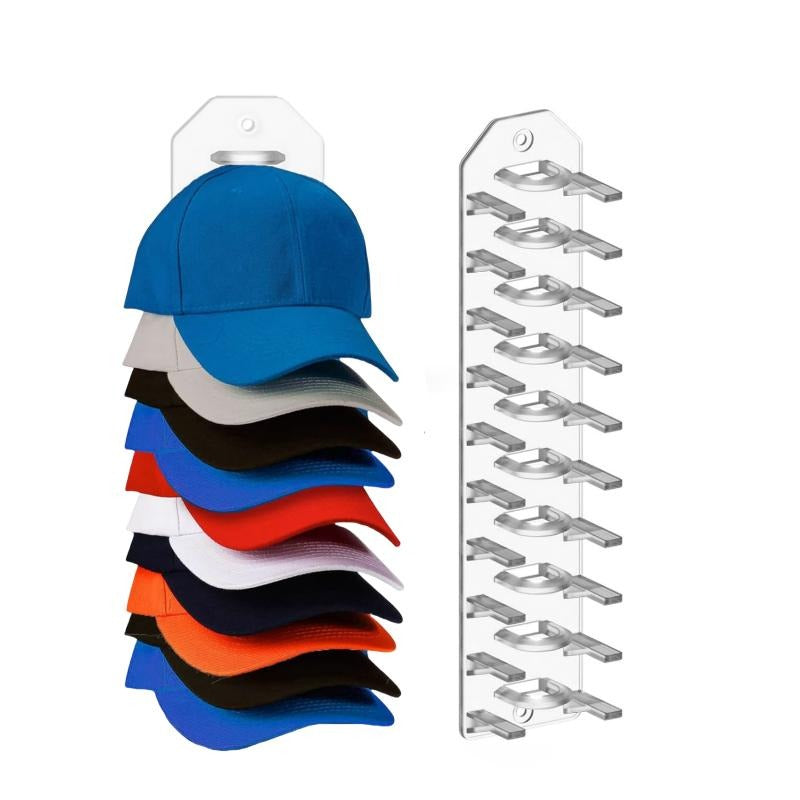 AEELLEEA-Clear Acrylic Hat Rack Wall Mounted Hat Organizer Holder For Baseball Caps Display Storage
