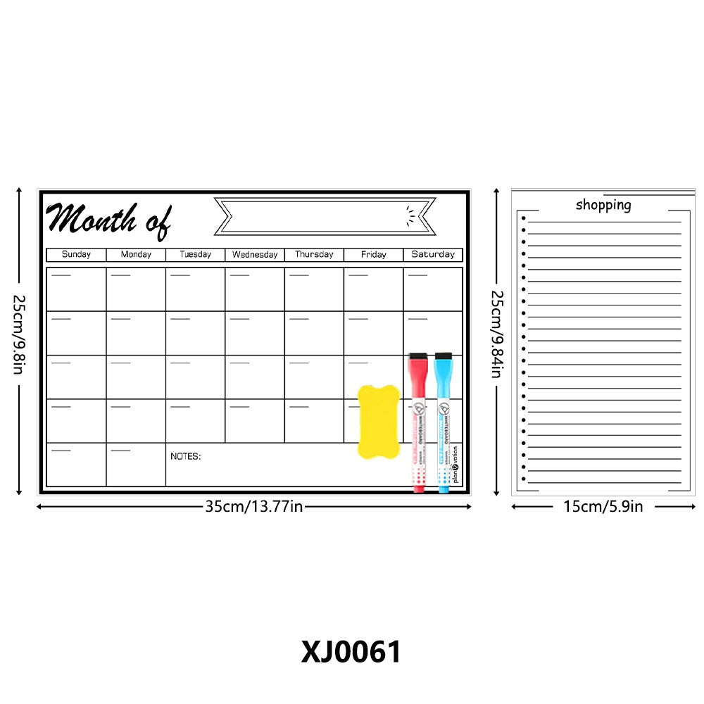 AEELLEEA- Magnetic Fridge Planner Dry Erase Board, Reusable Refrigerator Calendar Message Board for Home Kitchen Note Taking